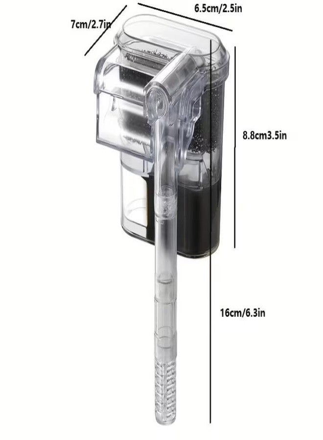 VAYINATO LY-401 Mini Nano Hang-On Back Aquarium Filter, Transparent Waterfall HOB Filter with Adjustable Flow Controller, 2.5W 250 LPH, for Small Fish Tank & Bowl up to 30 cm - Image 2